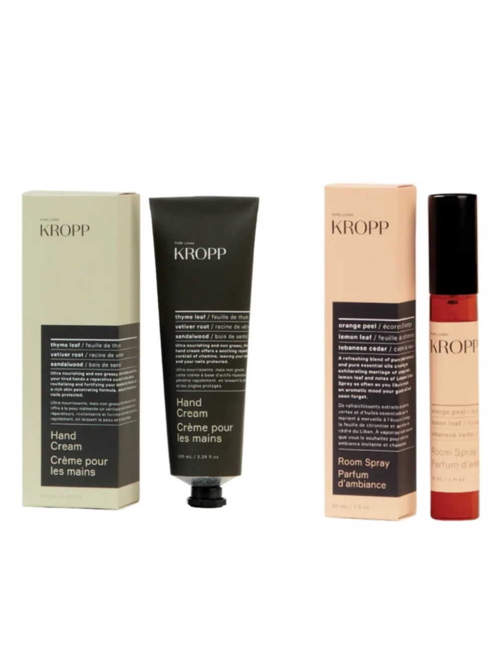 KROPP Hand Cream & Room Spray (Canada) Vegan / Cruelty Free
